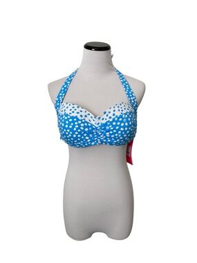Lilly Pulitzer Roby Bikini Top Sz 12 Lillys Dot Zanzibar Blue